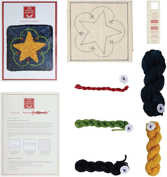 The Oxford Company Punch Needle Kit (Yellow Star)