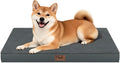 Tail Stories Plush Dog Bed for Medium Dogs, Waterproof Dog Crate Mat Orthopedic Egg Crate Foam Pet Bed with Washable Removable Oxford Cover, Gray