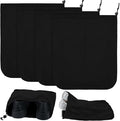 Bulyoou 4 Pcs Travel Shoe Bags Spandex Shoes Pouch with Interior Divider and Drawstring for Women Men Luggage Packing (Black)