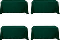 BRILLMAX 4 Pack Hunter Green Tablecloths for 6 Foot Rectangle Tables 90 x 132 Inch - 6ft Rectangular Bulk Linen Polyester Fabric Washable Cloth Cover for Wedding Reception Banquet Birthday Party