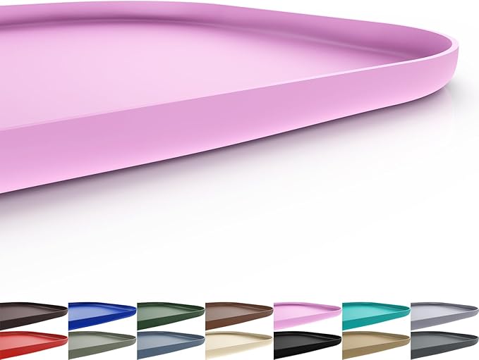 SMILOOL Silicone Pet Feeding Mat with Raised Edge for Food and Water, Dog Bowl Mats, Cat Bowls Placemat with High Lip for Floor Waterproof, Rubber Tray for Cats and Dogs 22 x 14 x0.8 Pink