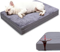 WAYIMPRESS Waterproof Dog Bed for Crate - Outdoor Dog Crate Bed for Small Dogs, Orthopedic Crate Bed for Small Dogs with Egg Crate Foam, Anti-Slip, Reversible & Washable Cover, 23" x 17", Gray