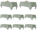 sancua Sage Green Tablecloths for 6 Foot Rectangle Tables, 8 Pack - Washable Polyester Fabric Table Cloth for Wedding Party, Birthday, Banquet Reception, 54x108 Inch
