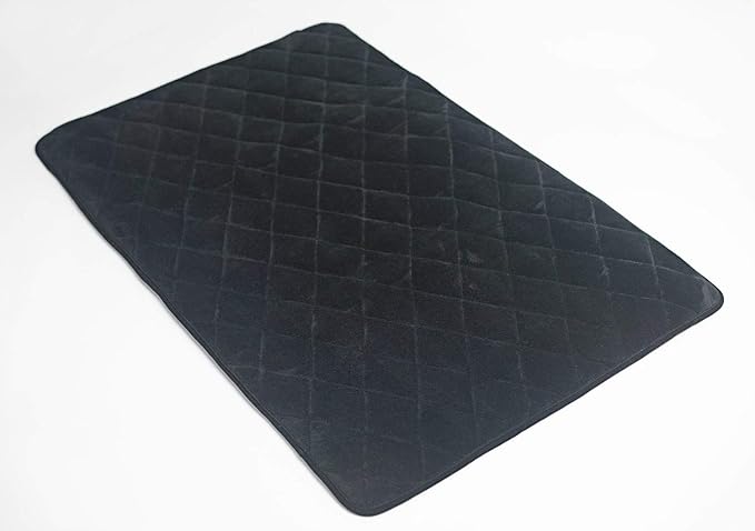 4Knines Extra Large Dog Crate Mat – Waterproof, Non-Slip, Machine Washable Crate Mat – Soft, Durable Kennel Mat for Dogs – Pet Bed for Crates, Travel or Home Use - Large (Black)
