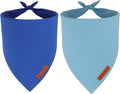 ADOGGYGO 2 Pack Blue Dog Bandanas, Soft Cotton Solid Color Pet Triangle Scarf, Adjustable DIY Blue Boy Birthday Bandanas for Extra Large Dogs (X-Large)