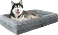 TaiBest Waterproof Memory Foam Dog Beds for Extra Large Dogs Non-Slip Orthopedic Dog Beds Washable Couch Pet Bed with Removable Cover (Grey, X-Large)