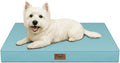 Tail Stories Outdoor Dog Bed for Small Dogs & Cats, Waterproof Dog Crate Mat Orthopedic Egg Crate Foam with Washable Removable Oxford Cover, Light Blue