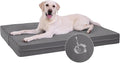 Vonabem Large Dog Bed Waterproof Washable with Removable Cover Reversible, Outdoor Durable Leather Pet Beds Foam Orthopedic Anti-Slip Pads 36"x27" Grey