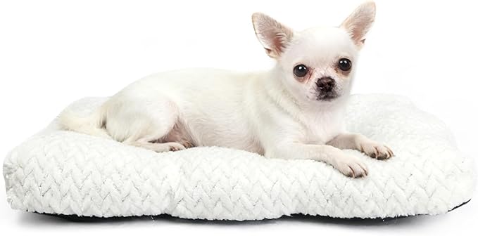 Necesitar 18 inch Dog Crate Bed Dog Mats for Sleeping,Up to 10 lbs Fluffy White Puppy Pad XXS