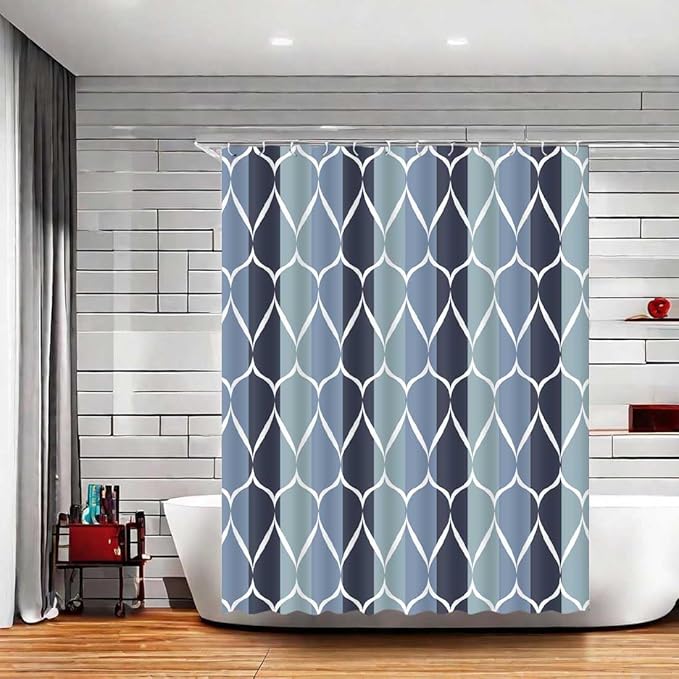 MCCKTIU Blue Shower Curtain RV Shower Curtain Modern Bathroom Shower Curtains Waterproof Fabric Machine Washable Shower Curtain Set 47 x 64 Inches