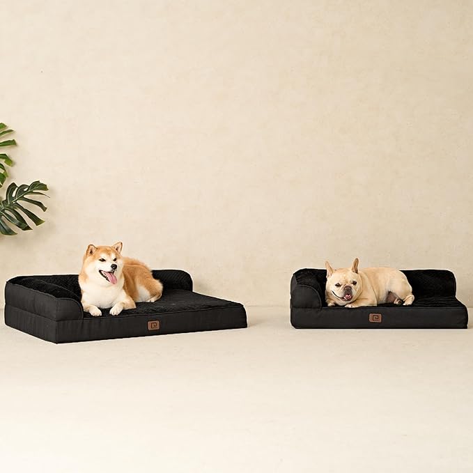 EHEYCIGA XL Dog Bed Memory Foam for Crate, Extra Large Dog Bed Orthopedic with Washable Removable Cover, Waterproof Pet Sofa Couch XLarge Size Dogs, 41x27x6.5, Black
