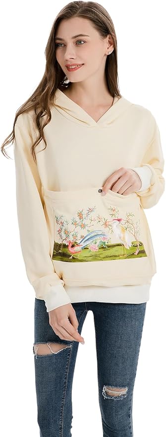 ALYC Cat Dog Carrier Hoodie Big Pet Pouch Sweatshirt Puppy Kitten Holder Pullover Top Graphic Print Kangaroo Hoodies