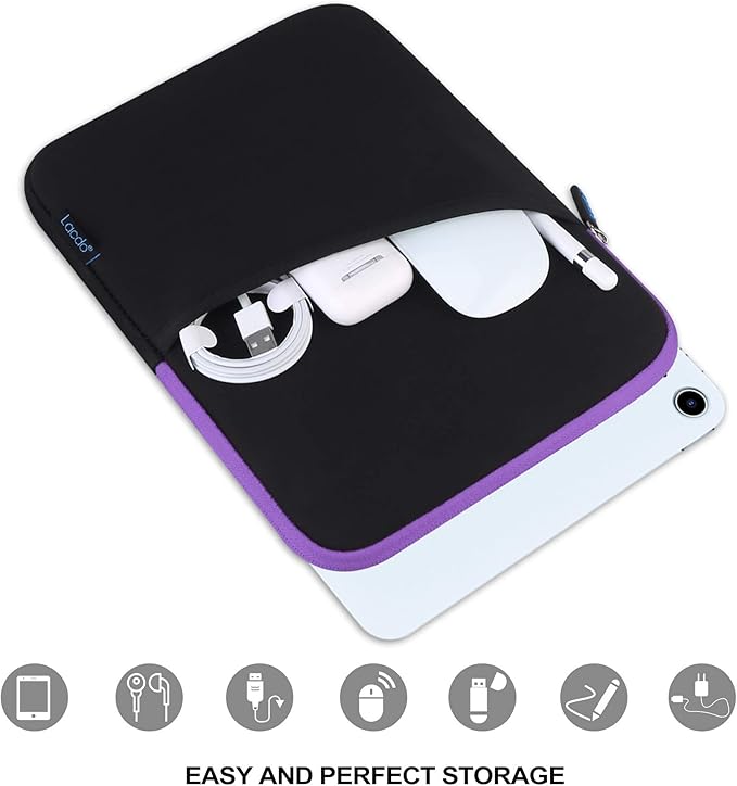 Lacdo Tablet Sleeve Case for 11 inch iPad A16 / 11 inchs iPad Pro M5 M4 / 11" iPad Air M3 M2 / 10.9" iPad / 10.2" iPad / 10.9" ipad Air / 11 Inch Samsung Galaxy Tab A9+ Bag, Fit Magic Keyboard, Purple