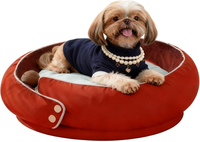 LELEFIDO Round Orthopedic Dog Bed, Medium Pet Bed with Supportive Foam, Soft and Cozy Cushion for Anxiety Relief, Removable & Washable Cover, Comfortable Sofa-Style Bed for Dogs and Cats