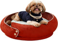 LELEFIDO Round Orthopedic Dog Bed, Medium Pet Bed with Supportive Foam, Soft and Cozy Cushion for Anxiety Relief, Removable & Washable Cover, Comfortable Sofa-Style Bed for Dogs and Cats