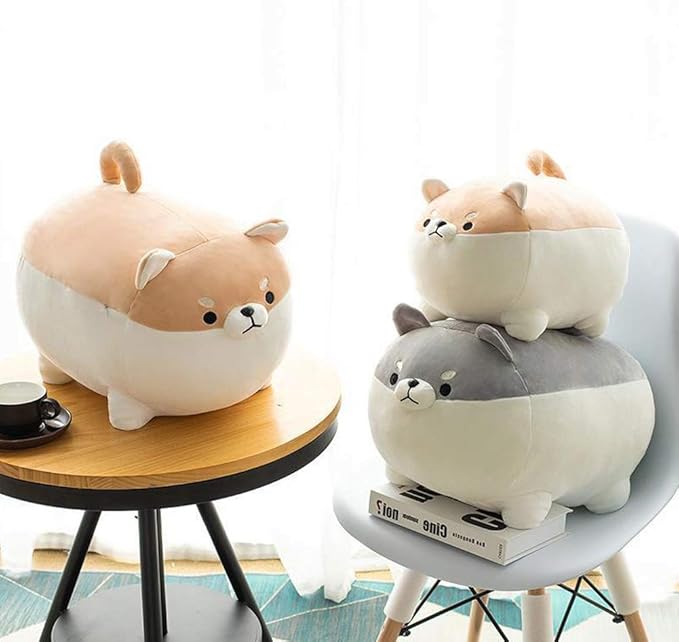 sofipal Shiba Inu Dog Plush Pillow,Cute Corgi Stuffed Animal Toy Doll Gifts for Valentine,Christmas (Brown, 15.7 inch)