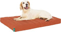 Furhaven Orthopedic Dog Bed – Puffy Quilted Foam Mattress with Removable Washable Cover, Soft & Supportive for Kennels & Crates - Large, Rust