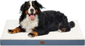 Tail Stories Dog Beds for Large Dogs, Comfort Orthopedic Dog Bed for Extra Large Dogs, Big Waterproof Pet Bed with Washable Removable Oxford Cover, Blue White