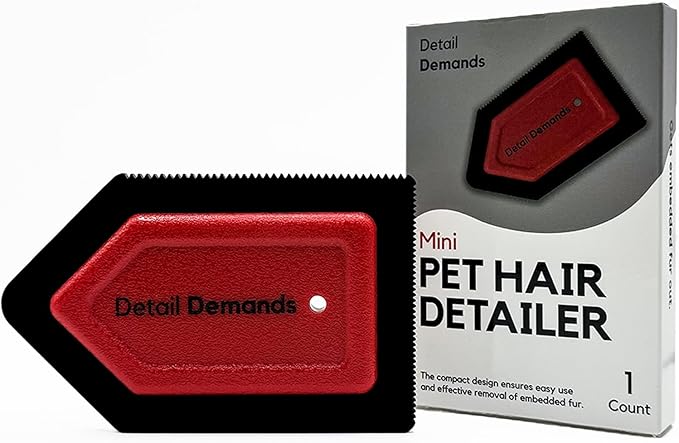 Detail Demands Mini Pet Hair Remover | Dog Hair Remover for Car Carpet & Car Cleaning Supplies, Cat Hair Remover for Furniture, Reusable Carpet Brush and Lint Remover, Pet Hair Removal Tool