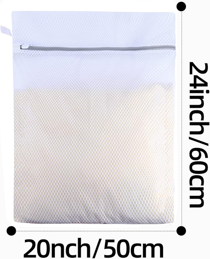 RICHERI Mesh Laundry Bags, Mesh Wash Bags, Durable Mesh Structure with Strong Zipper, Suitable for Underwear, Delicate Clothes, Pants, Shoes, Socks Washing (Honey mesh, Large 20 * 24in*3pcs)