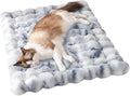 SOMAHE Cat Bed Ultra Soft Plush Machine Washable Pet Mat with Non-Slip Rubber Bottom for Indoor Cats & Dogs Faux Fur Cushion Pad for Floor Couch Carrier for Kittens & Puppies 23 x 15 Inch Medium Blue