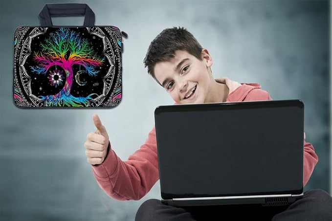 AMARY Laptop Sleeves 11.6" 12" Laptop Handle Bag Neoprene Notebook Carrying Pouch Chromebook Sleeves case Ultrabook Case Tablet Cover Fit Apple MacBook Air HP DELL Lenovo Asus(Colorful Tree)