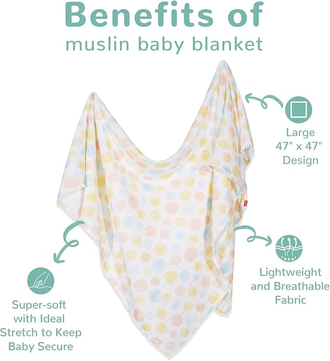 HECCEI Soft Large Swaddle Blankets 3-Pack 47" x 47" Muslin Swaddle Blankets for Girls & Boys, Baby Receiving Swaddles, Ideal Newborn & Infant Swaddling Set, Perfect