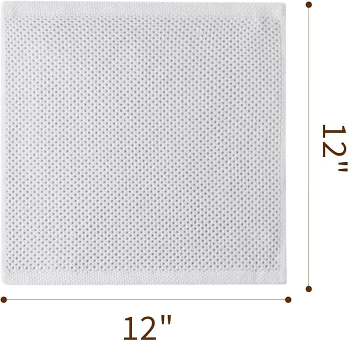 LikGuest Honeycomb Cotton Dish Cloths 6 Pack,12x12 Inch – Super Absorbent, Quick-Dry & Reusable Kitchen Cleaning Cloths, Lint-Free Washable Towels for Dishes, Glass & Household Use(White)