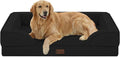Casa Paw Orthopedic Dog Beds for Extra Large Sized Dogs, Waterproof Memory Foam XL Pet Bed with Sides 42x30Inch, Non-Slip and Egg-Crate Foam Big Dog Couch Bed with Removable Washable Cover, Black
