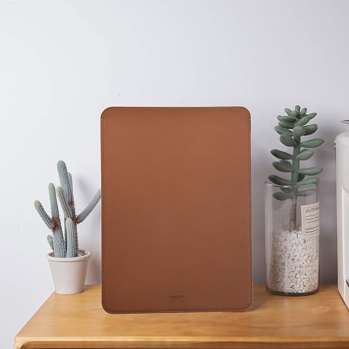 Comfyable Slim Laptop Sleeve 16 Inch Compatible for MacBook Pro 16-Inch M4 M3 M2 Pro/Max 2024, Faux Leather Protective 16-in Mac Cover Case, Brown