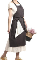 Soft Cotton Linen Apron - Retro Linen Art Apron, Adjustable Casual Apron with Towel, Great for Florist and Kitchen
