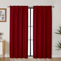 Lecloud Bessie Red Curtains 72 Inches Long 2 Pcs, Airy Light Filtering Faux Linen Textured Window Curtains for Bedroom Decor, Rod Pockets Privacy Drapes for Living Room, Each Panel 40" W x 72" L