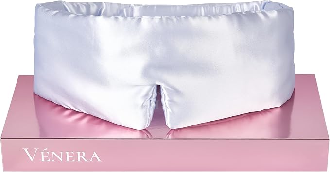 Vénera Silk Eye Mask - 100% Pure Mulberry 22 Momme Silk Sleep Mask, Adjustable Sleep Mask for Women and Men(Adjustable, Cloud Blue)