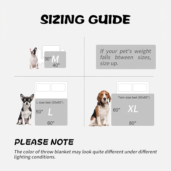 AIWEK Dog Blanket Paw Bone Pattern 1 Pack 2 Super Soft Warm Flannel Sofa Cover Car Bed Protector, Urine Proof Washable Outdoor Pet Blanket for Puppy Large Dogs & Cats,40"*30" Grey