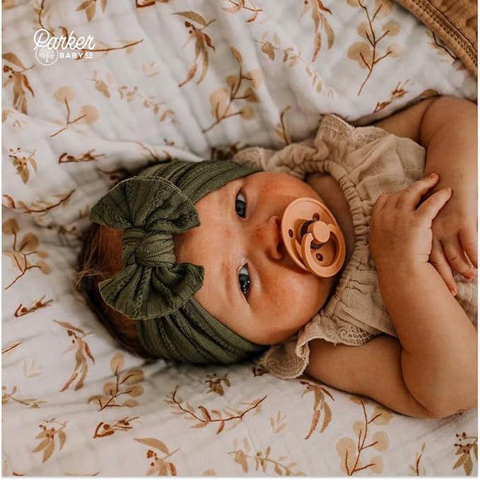 Parker Baby Muslin Blanket | 100% Soft Cotton Toddler Quilt & Baby Muslin Swaddle | Gender Neutral Design 47" x 47" Blanket