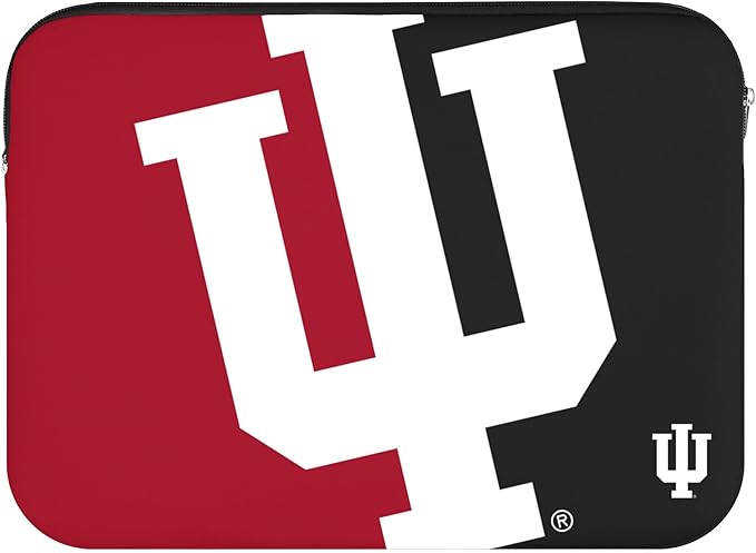 FOCO NCAA Official 15" Inch Colorblock Primary Logo Zipper Laptop Computer Sleeve Case Bag (Indiana Hoosiers)