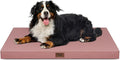 Tail Stories Outdoor Extra Large Dog Crate Bed, XXL Waterproof Dog Bed for Giant Breeds Dogs, 47x29 Inch Orthopedic Egg Crate Foam Pet Mat with Removable Cooling Cover, Pink
