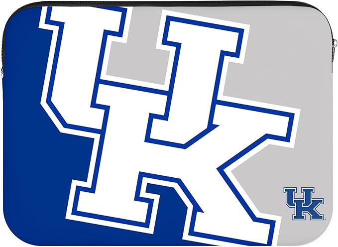 FOCO NCAA Official 15" Inch Colorblock Primary Logo Zipper Laptop Computer Sleeve Case Bag (Kentucky Wildcats)