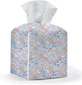 Tissue Box Cover, Tissue Box Holder, Square with Belt Bottom, PU Leather Decorative Organizer for Desk, Tabletop, Countertop Bathroom, Toilet Car, Office, Dresser, Rabbit Butterflyc Flower Decor