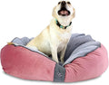COZY ONE Mia Collection Self-Warming Oval Dog Bed - Ultra-Soft Plush Dream Pet Bed with Removable Velvet Cover - Cozy Dog Beds for Small Dogs (27x24x8 Inch, Pink) - Made in USA