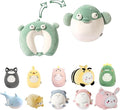 stocaggio Kids Travel Pillow - 2-in-1 Deformable Kids Neck Pillow for Traveling, Soft U-Shaped Pillow with Adorable Animal Design, Comfy Sleep and Play, Ideal for Airplanes and Traveling (Green Fish)