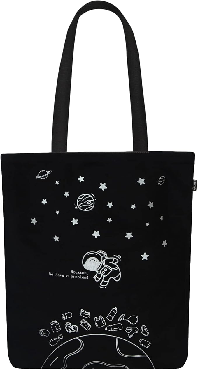 Ecoright Tote Bag for Women with Zipper, Small Tote Bag, Canvas Bag, Reusable Cotton Bag for Beach, Grocery, School & Work