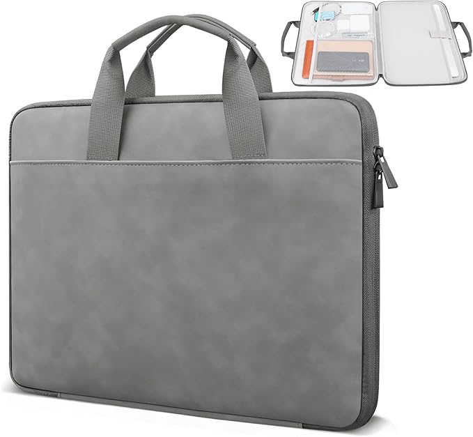 Lacdo Protective Laptop Case Sleeve for 16 inch New MacBook Pro M4/M3/M2/M1 Pro/Max A3403 A3186 A2991 A2780 A2485 A2141 2024-2019, 15 inch Microsoft Surface Laptop 7 6 5 4 3 Computer Bag, Dark Gray