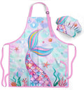 SANDJEST Kids Apron with Chefs Hat Set, Kitchen Apron Gifts