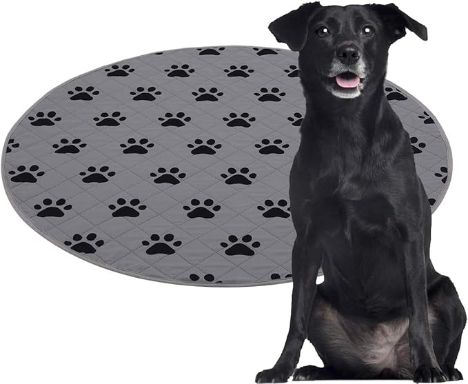 SPXTEX Dog Crate Pads Dog Pee Pads Rugs Washable Dog Pads, Non Slip Puppy Pee Pads for Small Dogs, Waterproof Pet Pad Rug, Dog Whelping Training Pads for Dogs, 2 Pieces, 40" Round