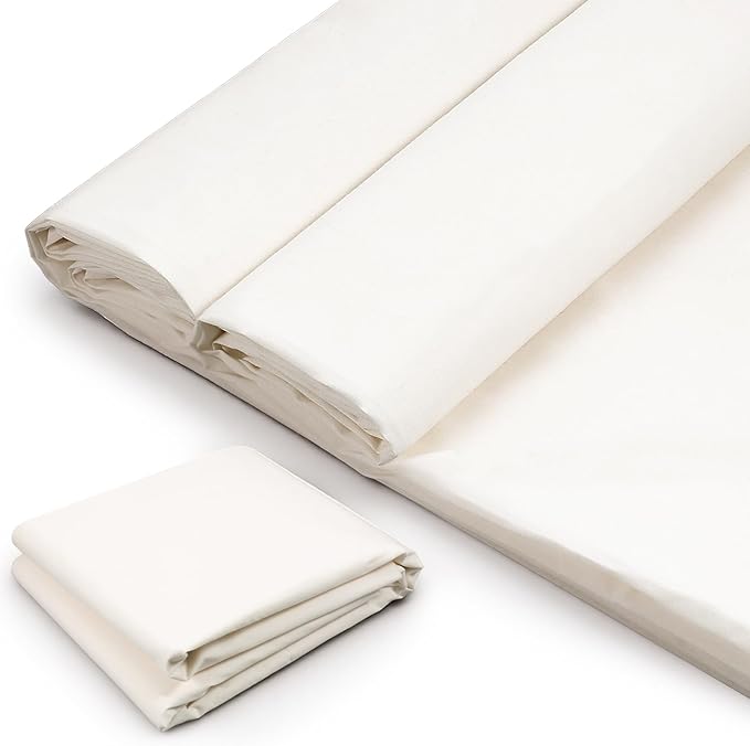 10 Yards x 63 Inches Cotton Muslin Fabric, Natural Unbleached Muslin Linen Fabric by The Yard, Medium Weight Draping Fabrics for Sewing Material Quilting Apparel Cloth