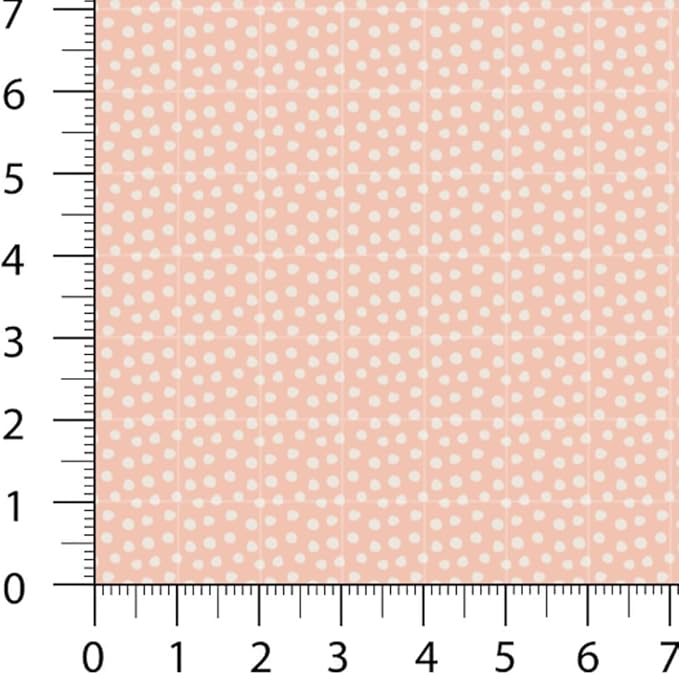 Patchwork Fabric Panel 100x155 cm, 100% Cotton Satin, 6 Coordinated Pastel Floral & Dot Patterns, Soft Peach Green Quilting & Sewing Fabric (Soft Pastels, 6pcs 50x50cm)
