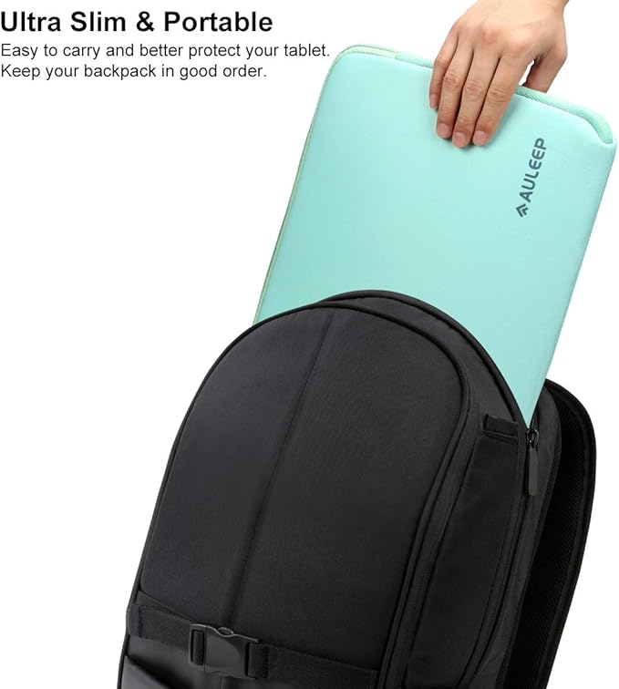 AULEEP 11-12 Inch Laptop Sleeves, Neoprene Notebook Computer Pocket Tablet Carrying Sleeve/Water-Resistant Compatible Laptop Sleeve for Acer/Asus/Dell/Lenovo/HP (Light Green)