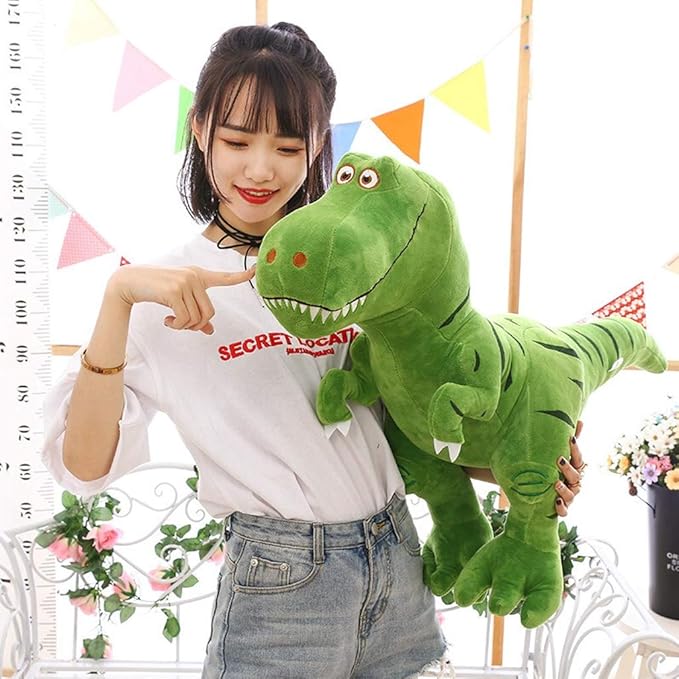 VSFNDB Stuffed Dinosaur Animal Plush Toy 14 Inches Green T-Rex Tyrannosaurus Animal Stuffed Plushies Super Soft Cute Cuddly Pillow Cushion Rex Stuff Dolls Gifts for Children Kids Boys Girls, 14Inches