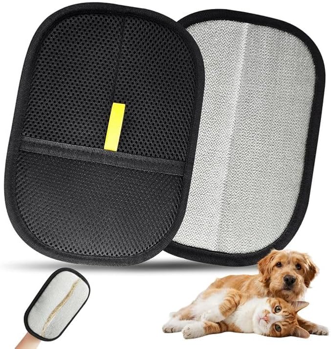 Unique Valley Pet Hair Removal Glove for Cats & Dogs, Upgraded Five-Finger Electrostatic Pet Hair Gloves, Reusable Magic Brush Pet Hair Remover Tool for Couch, Carpet, Car Seat